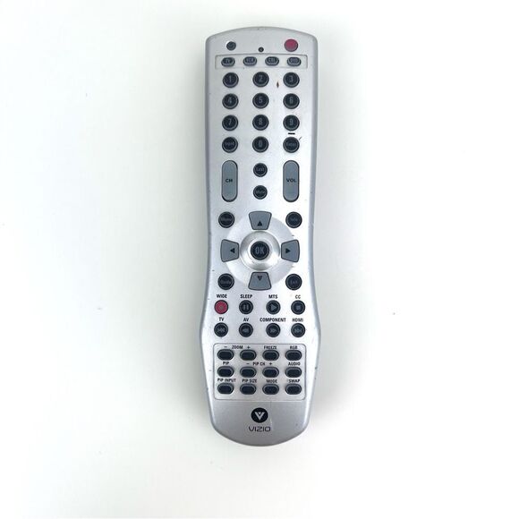 EUC Originial Vizio TV Remote Control 51 Buttons Silver - Picture 1 of 6